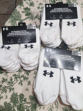 Under Armour Training Cotton Socks Crew  18 Pairs NEW Unisex